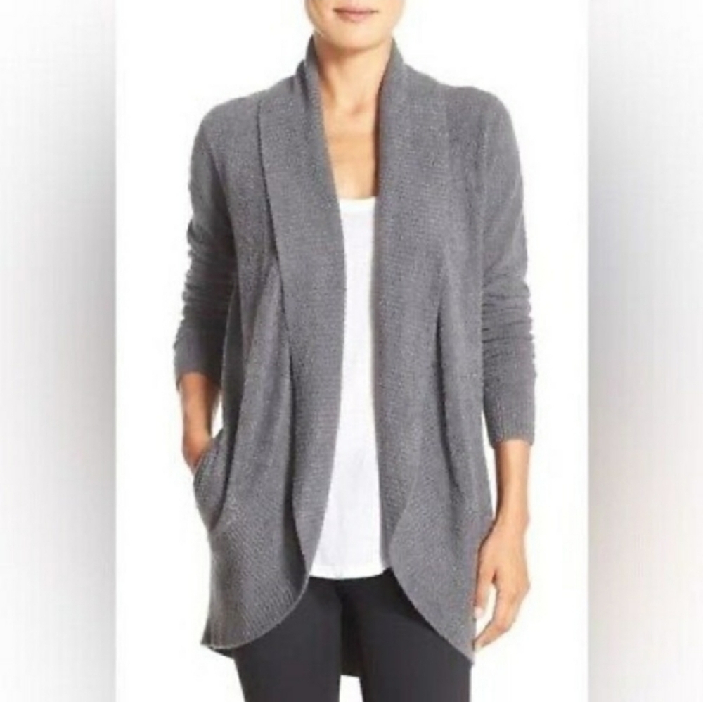 Barefoot Dreams Cardigan sweater Bamboo Chic Lite Charcoal Gray XS/S